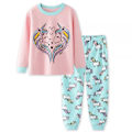 Miniatyrbild 1 av 3: 2-pack Barnflickor Pyjamas Enhörning Långärmad Tröja Nattkläder A 100cm