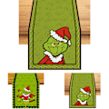 Miniatyrbillede 2 af 5: Juledug Bordløber Glædelig Jul Dug Hjem Spisebord Flag Dekorationer A