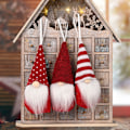 Miniatyrbild 1 av 5: 3 st julgranshängande tomteplyschdockor prydnadsföremål red 3pcs