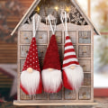Miniatyrbild 1 av 6: 3 st julgranshängande tomteplyschdockor prydnadsföremål red 3pcs