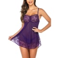 Miniatyrbild 2 av 6: Damernas Sexiga Nattkläder Spetsnät Slipklänning Lingerie Present Purple XL