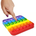 Miniatyrbild 4 av 9: 2-pack Pop It Fidget Leksak Regnbåge Stressboll Flerfärgad Spel Round