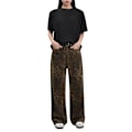 Miniatyrbillede 3 af 5: Leopard Jeans Dame Denim Bukser Kvinde Oversize Bred Ben Bukser M