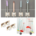 Miniatyrbild 1 av 5: 4-pack Självhäftande Mopphållare Väggmonterad Hängare Kvast Hylla 4pcs