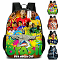 Miniatyrbild 5 av 7: Kids Fotbolls-VM CR7 Ronaldo Ryggsäck Barn Pojke Flicka Skola Bokväska Ryggsäck Axelväska D 29*16*42cm
