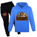 Miniatyrbild 1 av 3: Barn FNAF Freddy Tryckt Cartoon Hoodie och Byxor Pojkar Flickor Tracksuit Set Dark blue 130cm