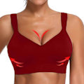 Pikkukuva 2 / 4: Naisten urheiluliivit, langattomat, saumattomat, push-up, pehmustetut, mukavat treeni-joogaliivit Wine red XL