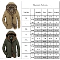 Miniatyrbild 2 av 2: Vinterjacka Herr Plus Size Bomullsstoppad Varm Parka Jacka Casual Konstgjord Päls Huva Fleece Lång Manlig Jacka Vindjacka Herr Khaki 2XL
