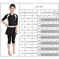 Miniatyrbild 3 av 3: Islamisk Baddräkt för Flickor, Burkini Set, Baddräkt, Badkläder, Strandkläder Black 130cm