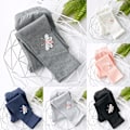 Pikkukuva 2 / 5: Lasten tyttöjen vapaa-ajan perhoskuvioiset housut leggingsit light grey 100cm