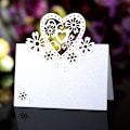 Miniatyrbillede 4 af 5: 100 stk. Bordnavn Placer Kærlighedshjerte Bryllupsfest Perlemorsfarvet Kort White 100 PCS