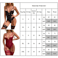 Pikkukuva 5 / 5: Seksikkäät naisten alusvaatteet, yöasu, alusvaatteet, erotiikka, pitsi, string body Wine red L