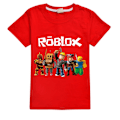 Miniatyrbild 1 av 3: Roblox Pojkar T-shirt Sommar T-shirt Topp Barn Kortärmad Red 130cm