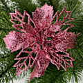 Miniatyrbilde 4 av 5: 10 stk. Jule Glitter Blomst Trepynt Jul White