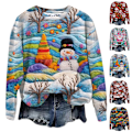 Miniatyrbild 4 av 6: Jultröjor Dam Jumper Lös Blus Damtröjor Jul Långärmad Topp E M