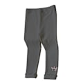 Pikkukuva 1 / 4: Lasten tyttöjen vapaa-ajan kruunukuvioiset kapeat housut leggingsit dark grey 140cm