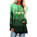 Miniatyrbillede 1 af 3: Dame St. Patricks Dag Grønne Lange Toppe T-shirt Sweatshirt Bluse C M