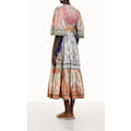 Miniatyrbilde 4 av 5: ANNEKE LANTERN MIDI KJOLE 2025 Sommer Ny Dame Mote Temperament Retro V-Hals Knyting Lykt Ermer Enkelkneppet Dame Lang Kjole XL