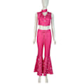 Pikkukuva 2 / 2: Barbie Pinkki Lännen Tyttö Asu Tytöille 70-luvun 80-luvun Disko Halloween-asu XL