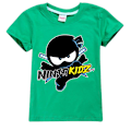 Pikkukuva 1 / 3: Ninja Kidz poikien t-paita kesäinen t-paita lasten lyhythihainen Green 130cm