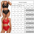 Miniatyrbild 6 av 6: Dam Push Up Spetsbh-set Lingerie Franska Knickers Trosor Underkläder Nattkläder Red 3XL
