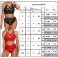 Miniatyrbild 6 av 6: Dam Push Up Spetsbh-set Lingerie Franska Knickers Trosor Underkläder Nattkläder Red M