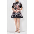 Pikkukuva 2 / 5: LUMINOSITY LIFTOFF FLOWER MINI Mekko Naisten Mekko Muoti Temperamentti Pystykaulus Loma Retro A-linjainen Painettu Lyhyt Mekko Black XL