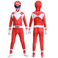 Miniatyrbillede 1 af 3: Dinosaur Squad Tyrannosaurus Rex Kejser Hvid Tiger Firma Cosplay Jumpsuit Børne Cosplay Altomfattende Tights Red 120cm
