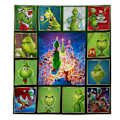 Miniatyrbild 1 av 2: Julgrinch 3D-tryckt Sherpafilt, Pläd, Sängkläder A 100*150CM