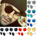 Pikkukuva 2 / 5: 3 kpl Unisex Aurinkolasit Metalliset Käännettävät Linssit Pyöreät Silmälasit Gold Frame Red Lenses