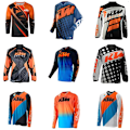 Pikkukuva 2 / 3: Miesten KTM Motocross -paita, pitkähihainen motocross-paita, miesten maastopyöräilypaita, ajovaatteet, kilpa-ajopaidat #7 M