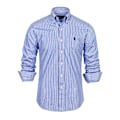 Miniatyrbilde 1 av 5: Herre Sportskjorte Langermet Knappeskjorte Casual Broderi Skjorte Knapp Ned Bluse T-skjorte Topp Blue L