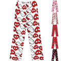 Miniatyrbild 2 av 3: Dam Jul-Cartoon Fleece Pyjamasbyxor, Flickor Cartoon Cat Print Flanell Sovbyxor (Heltryck) Red Spider L