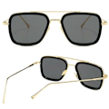 Pikkukuva 3 / 5: 3 kpl Unisex Marvel Avengers Iron Man Neliö Aurinkolasit Silver Frame Gradient Gray Lenses