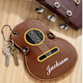 Miniatyrbild 5 av 5: Personligt gitarrplockfodral med 17 fack, Personligt gitarrplockhållare Fodral Anpassat namn Gitarrdesign Bärbar Brown
