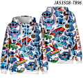 Miniatyrbild 1 av 3: Stitch 3D Hoodies Barnkläder Tröja Pullover Topp Kostymer A 140cm