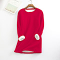 Pikkukuva 1 / 3: Naisten talvinen lämmin fleece-collegepaita, oloasu, pitkähihainen toppi red XL