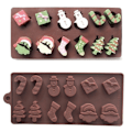 Miniatyrbillede 1 af 5: 12 huller 3D jule silikone chokoladeform kagebageform
