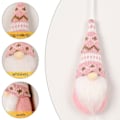 Miniatyrbild 4 av 5: 3 st julgranshängande tomteplyschdockor prydnadsföremål pink 3pcs