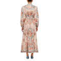 Miniatyrbillede 3 af 5: Zim Style AUGUST PLUNGE MIDI LINEN KJOLE Damekjole Mode Temperament Retro Kvinder Lang Kjole Blue M