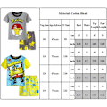 Miniatyrbild 3 av 3: Barn Pojkar Flickor Tecknad Pyjamas Kortärmad T-shirt Shorts Set Ålder 4-7 år På sommaren Sovkläder #4 110cm