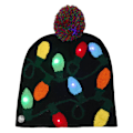 Miniatyrbild 1 av 3: LED Jultomte Stickad Mössa med 6 Färgglada Ljus Varma 4