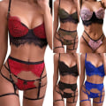 Miniatyrbild 3 av 4: Dam Lingeri Strumpa Spets T-String Babydoll Erotisk Nattkläder white S