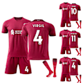 Miniatyrbild 2 av 3: Mane #10 M.Salah #11 Tröja Fotboll Sportkläder VM-Set Röd 22/23 Hemma Fotbollsträningsset för Barn Pojkar Träningsoverall Set Tröjor Sommar #4 22