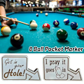 Miniatyrbilde 5 av 5: 8 Ball Lommemarkør Justeringskule Markører Skuddskilt Pool Beste Temadekor A