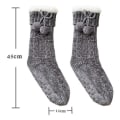 Miniatyrbilde 3 av 5: Fleece Sokker Dame Sherpa Fôr Lounge Tøffel Gulv Seng Sokker Dark Grey
