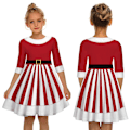 Miniatyrbilde 1 av 4: Trykt Jule Stripe Ferie Prinsesse Kjole Barneskjørt 140CM
