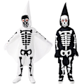 Miniatyrbillede 3 af 5: Halloween Cosplay Børne Skelet Performance Tøjsæt white M
