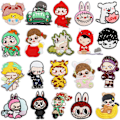 Miniatyrbillede 1 af 2: 20 stk. Labubu tegneserie broderede børne patches, sy/stryg på reparationsapplikation broderi patches 20PCS