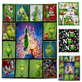 Miniatyrbild 2 av 2: Julgrinch 3D-tryckt Sherpafilt, Pläd, Sängkläder A 100*150CM